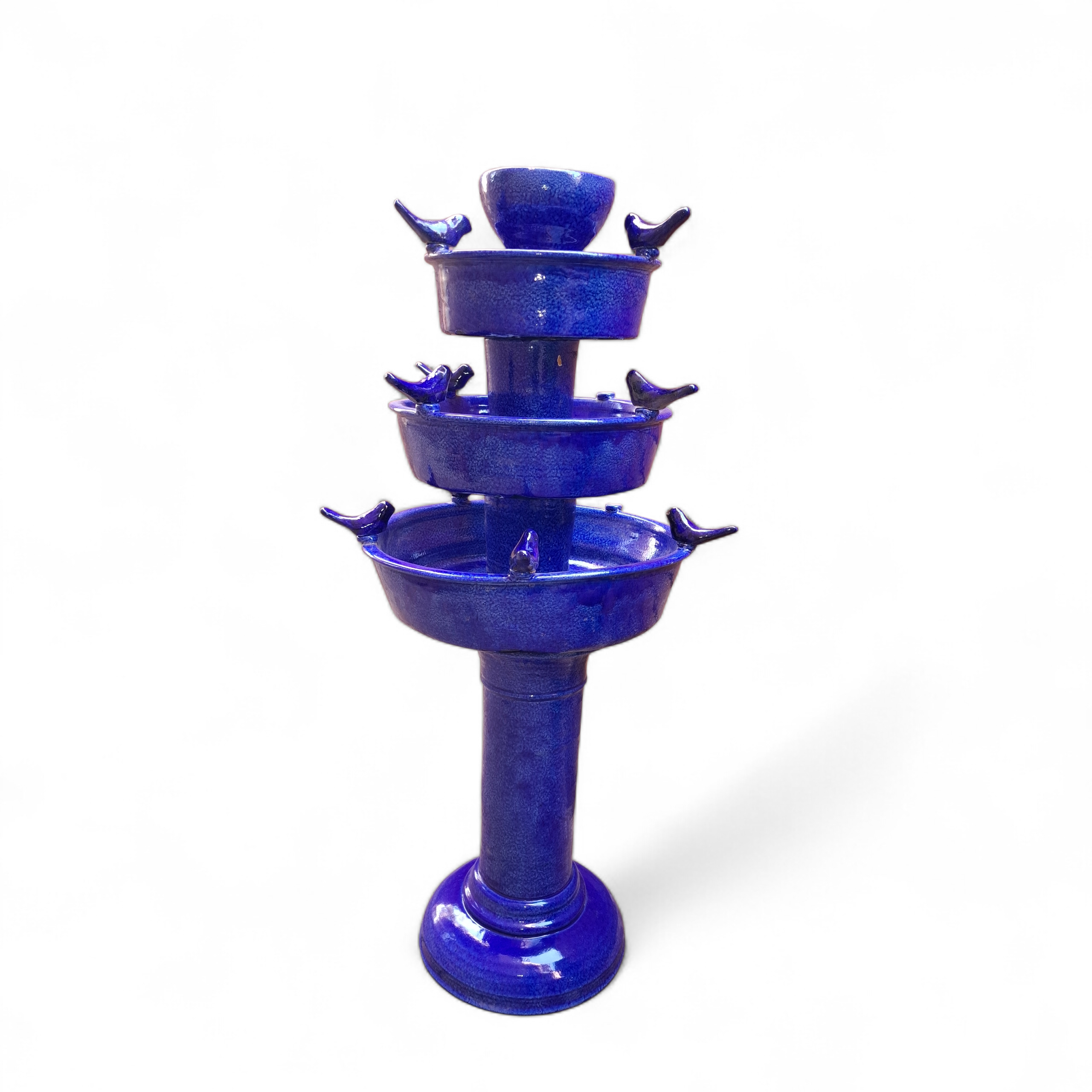 Dark blue Glazed 3 tier Fountain