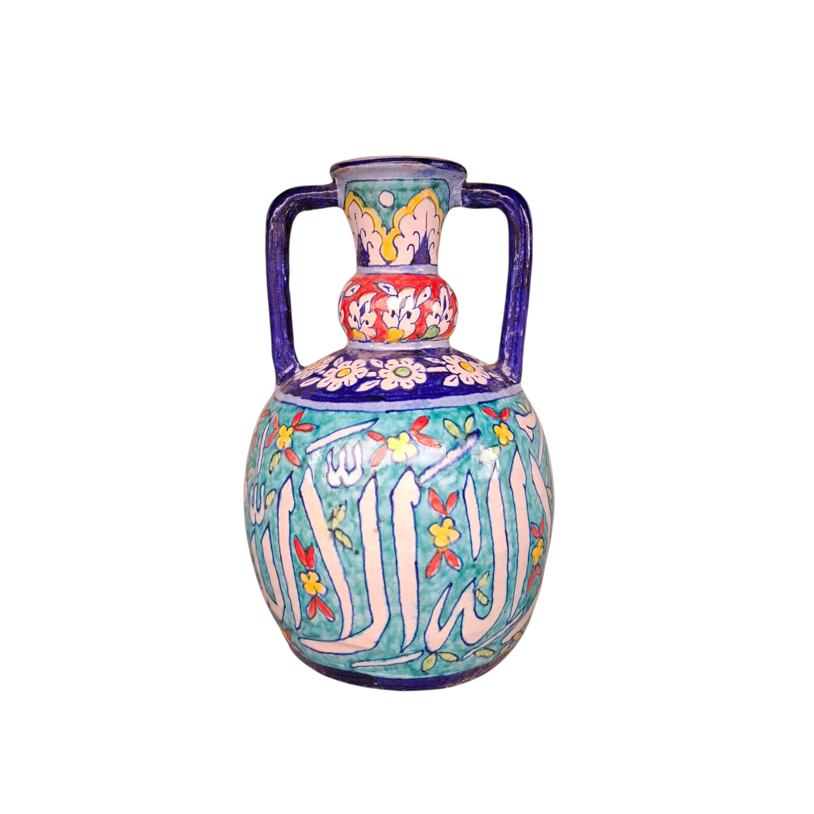 Turquoise Calligraphy Handle Vas