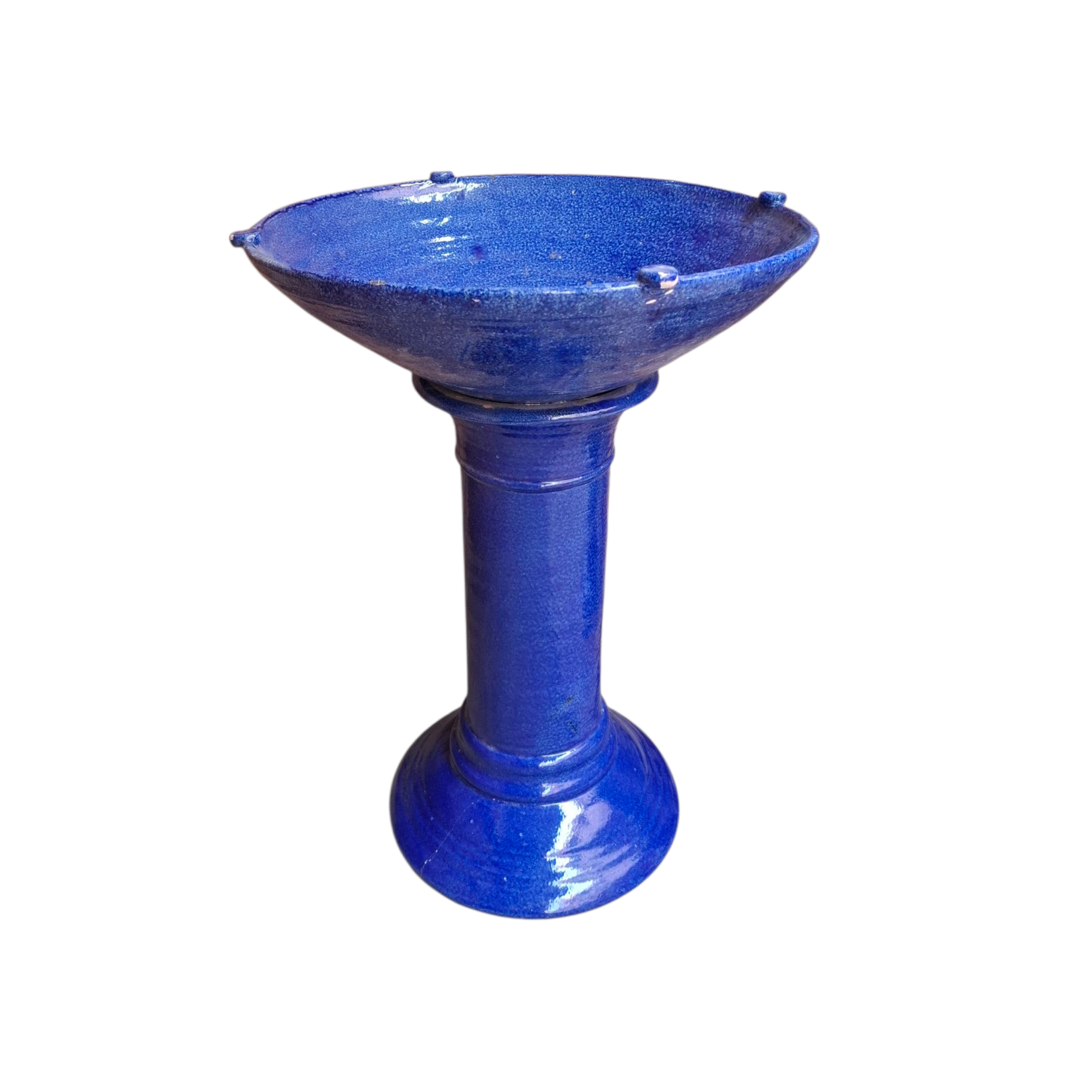 Dark Blue Tall Bird Bath