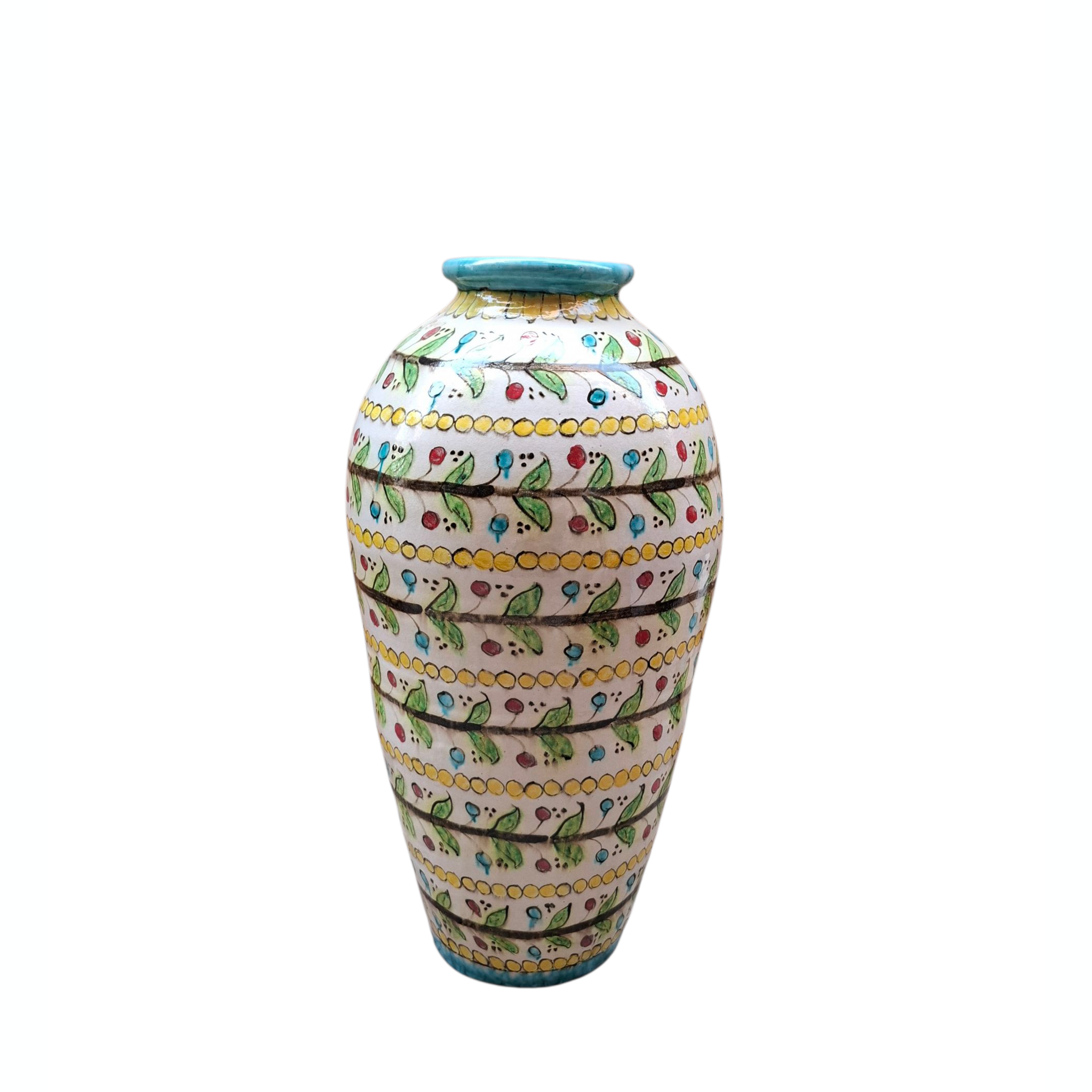 Yellow Floral Tall Vase