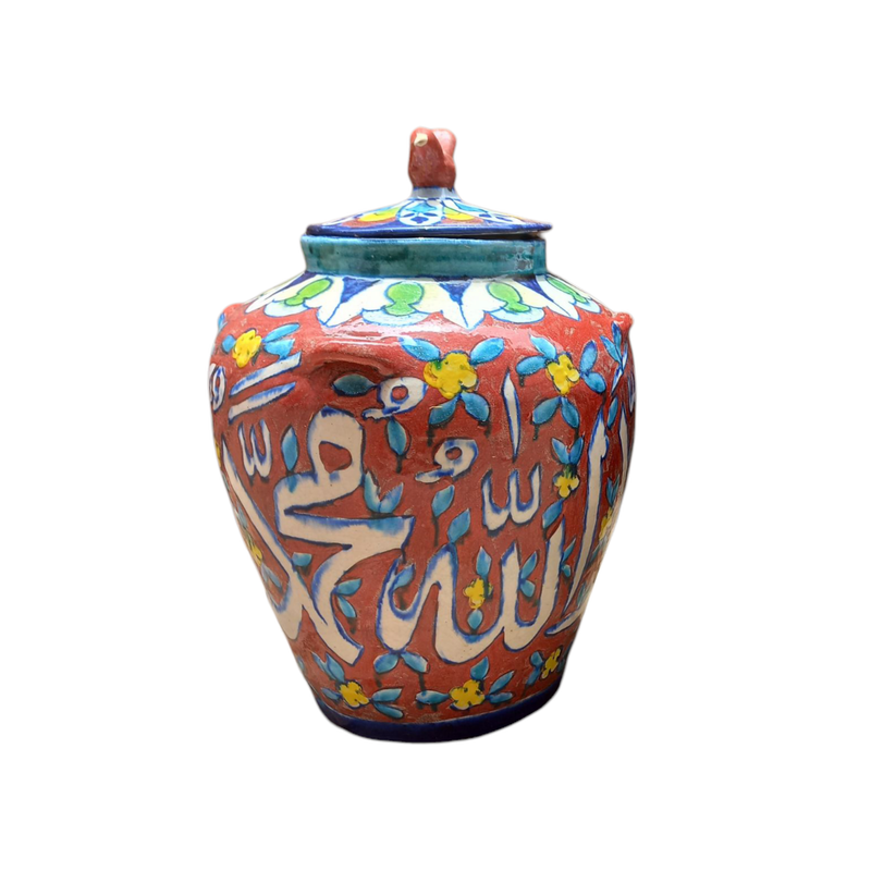 Red Calligraphy Urn