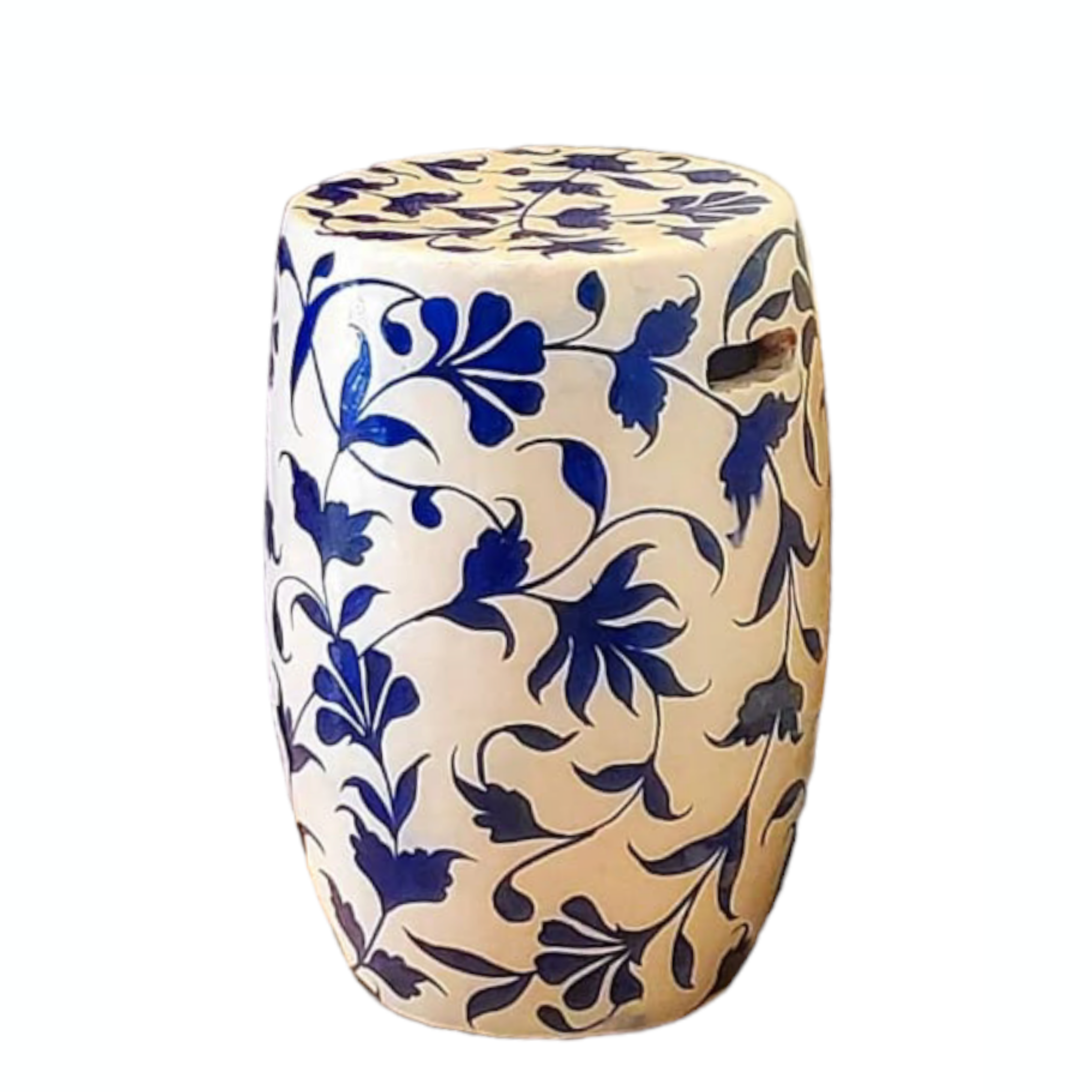 Blue Floral Stool