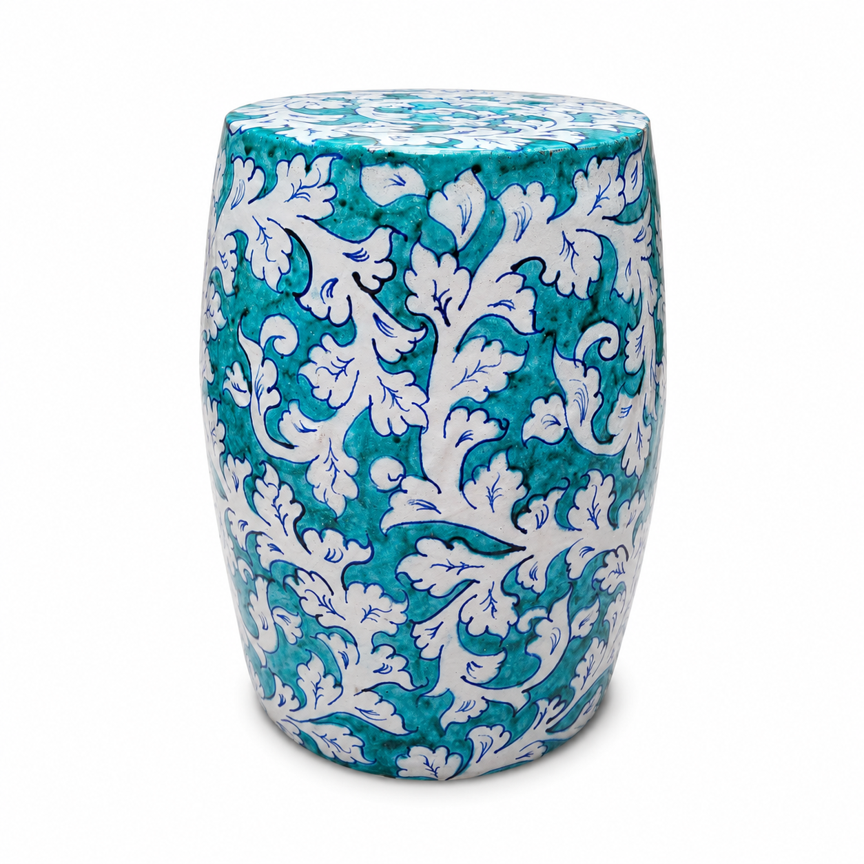 Turquoise Printed Stool