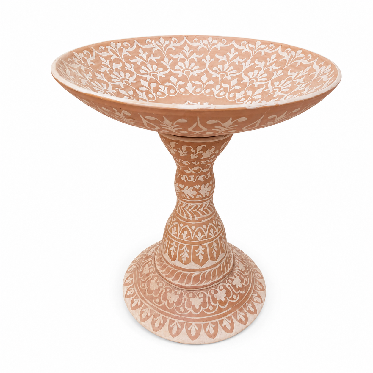 Clay Printed Birdbath