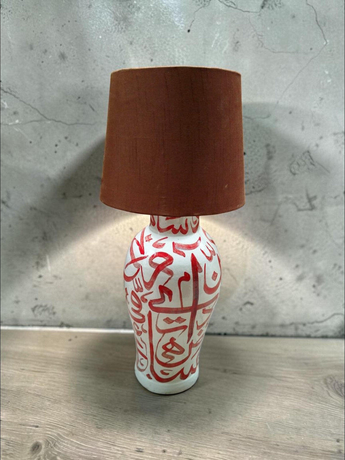 Red Calligraphy lamp base