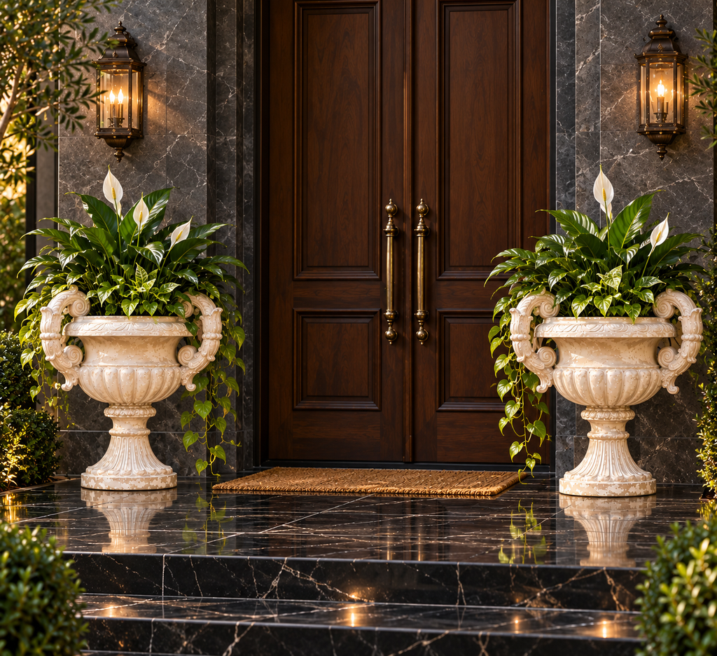Wide Ivory Planter